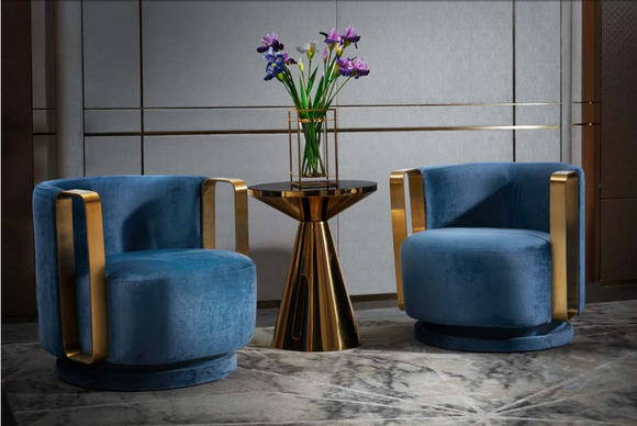 Sessel Blau Luxus Stoff Textil Wohnzimmer Neu Kreative Modern Design von JV Moebel