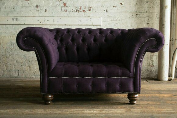 Sessel Chesterfield Design Stoff Couch 1.5 Sitzer Polster Sofas Lounge von JV Möbel