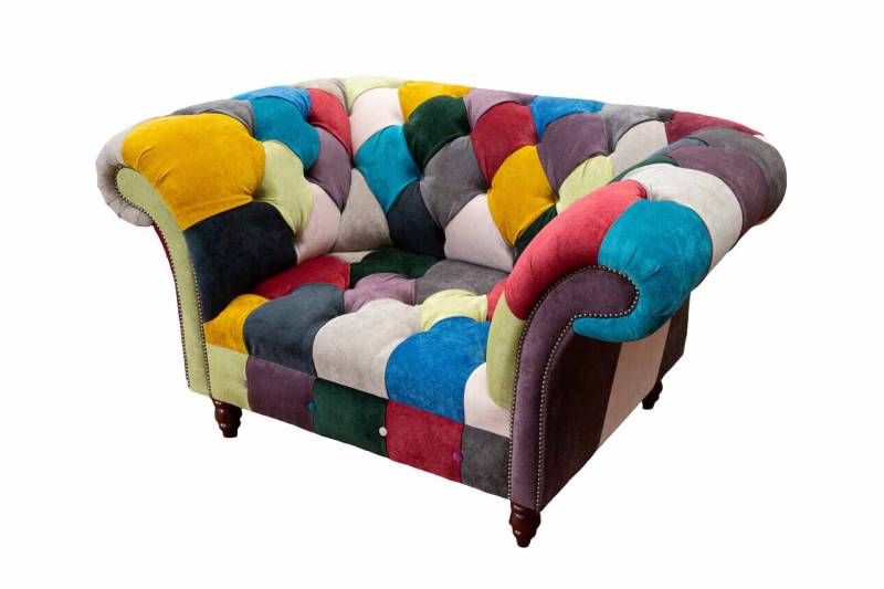Sessel Design Chesterfield Lounge Mehrfarbig Sofa Einsitzer 130cm von JV Möbel