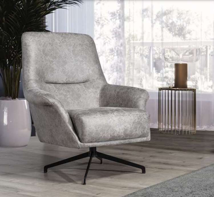 Sessel Design Couch Sofa Relax Leder Lounge Club Sitzer Luxus Sitz Grau Modern von JV Möbel