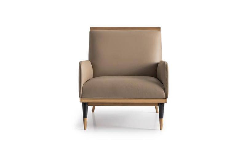 Sessel Einsitzer Sitzer Luxus Clubsessel Beige Kunstleder Wohnzimmer von JV Möbel