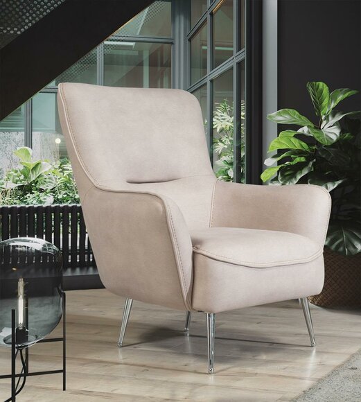 Sessel Lehnstuhl Ohrensessel 1 Sitzer Stoff Luxus Wohnzimmer Modern von JV Möbel