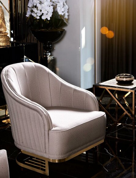 Sessel Möbel Modern Stoff Holz Metall Textil Luxus Sitz Stil Fernsehsessel von JV Möbel