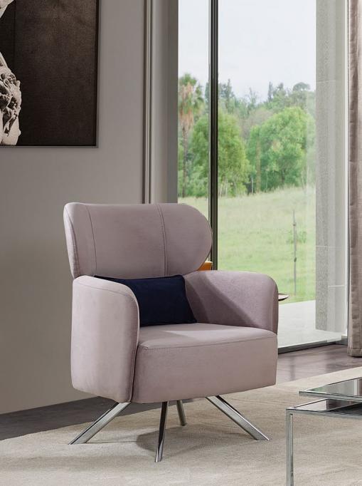 Sessel Ohrensessel Cocktailsessel Sitzer Modern Design Grau Stoff Sitz von JV Möbel