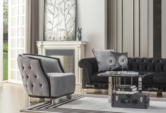 Sessel Ohrensessel Cocktailsessel Stoff Wohnzimmer Modern Design von JV Möbel