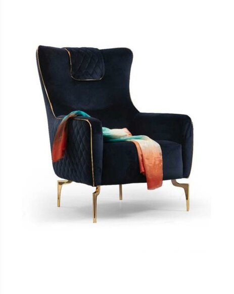 Sessel Ohrensessel Luxus 1 Sitzer Polster Sitz Designer Textil Sitz Stoff Modern von JV Möbel