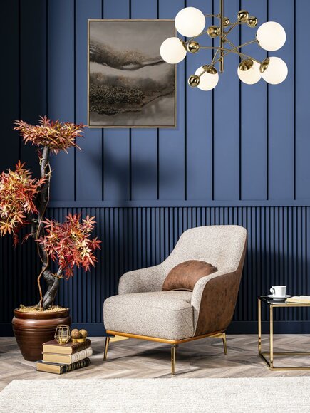 Sessel Ohrensessel Modern Stoff Wohnzimmer Polyester Grau Design Sitz von JV Möbel
