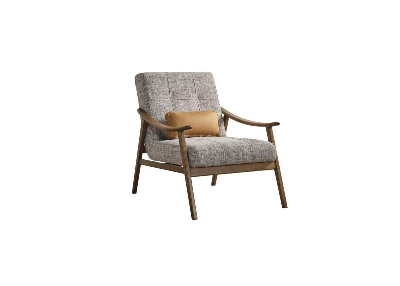 Sessel Ohrensessel Sitzer Polyester Grau Stoff Wohnzimmer Modern von JV Möbel