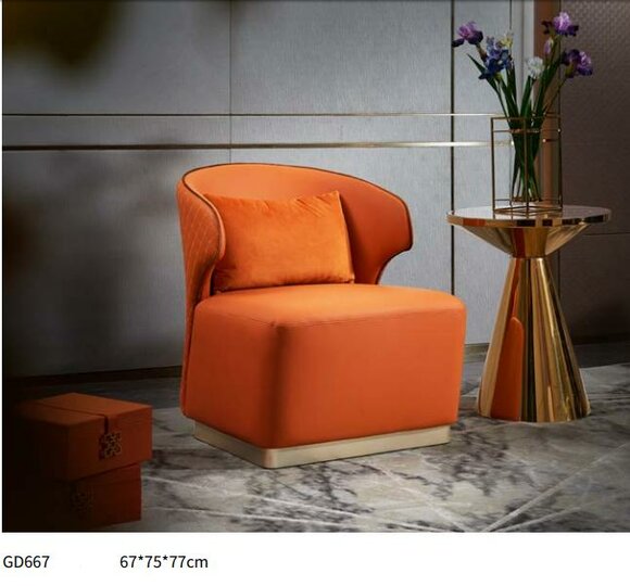 Sessel Orange Luxus Stoff Wohnzimmer Textil Neu Kreative Modern Design von JV Moebel