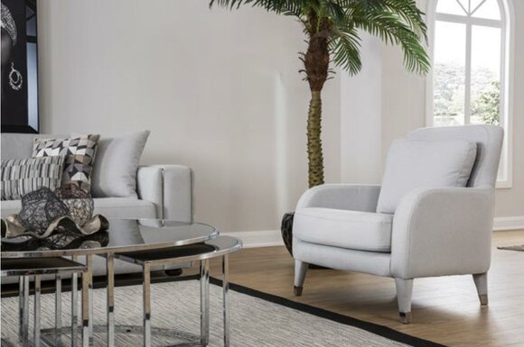 Sessel Sitzer Design Wohnzimmer Polster Holz Polster Moderne Luxus Grau Neu von JV Möbel