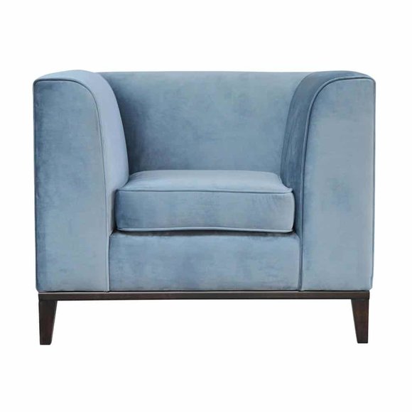 Sessel Stuhl 1x Esszimmer Fernseh Lounge Textil Sitz Blau Modern Polsterstuhl Sessel Stuhl 1x Esszimmer Fernseh Lounge Textil Sitz Blau Modern Polsterstuhl von JV Möbel
