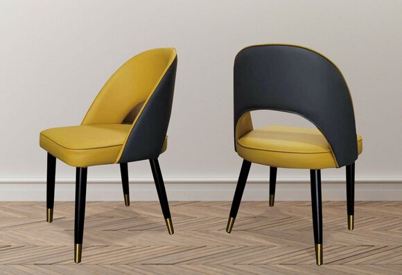 Sessel Stuhl 1x Esszimmer Fernseh Sitz Moderner Polsterstuhl Gelber Sessel Stuhl 1x Esszimmer Fernseh Sitz Moderner Polsterstuhl Gelber von JV Möbel
