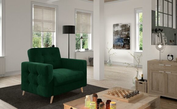 Sessel Stuhl Esszimmer Fernseh Lounge Sitz Grün Modern Design Polsterstuhl Neu von JV Möbel