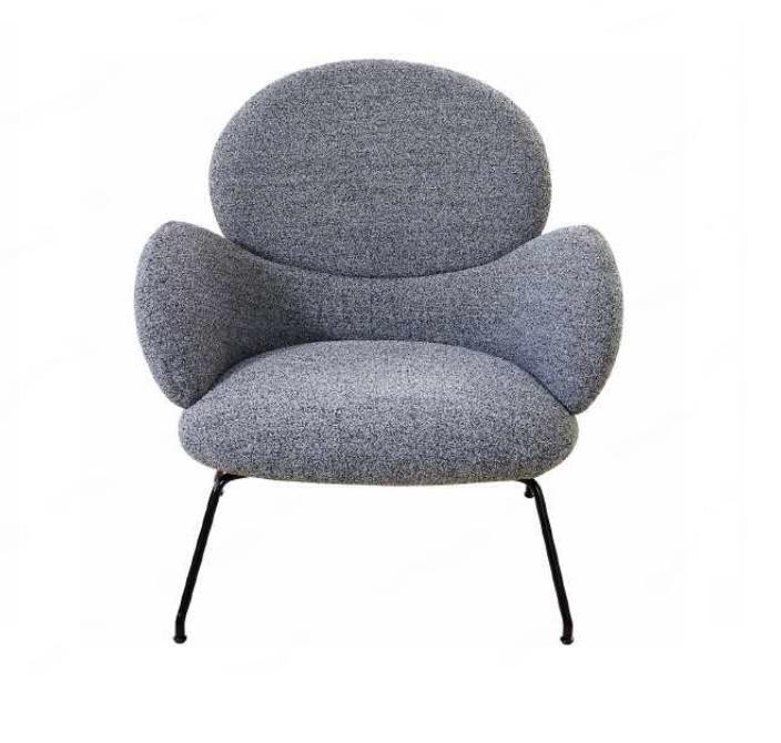 Sessel-Stuhl Polsterstuhl Samt Loungesessel Wohnzimmer Esszimmmer Grau von JV Möbel