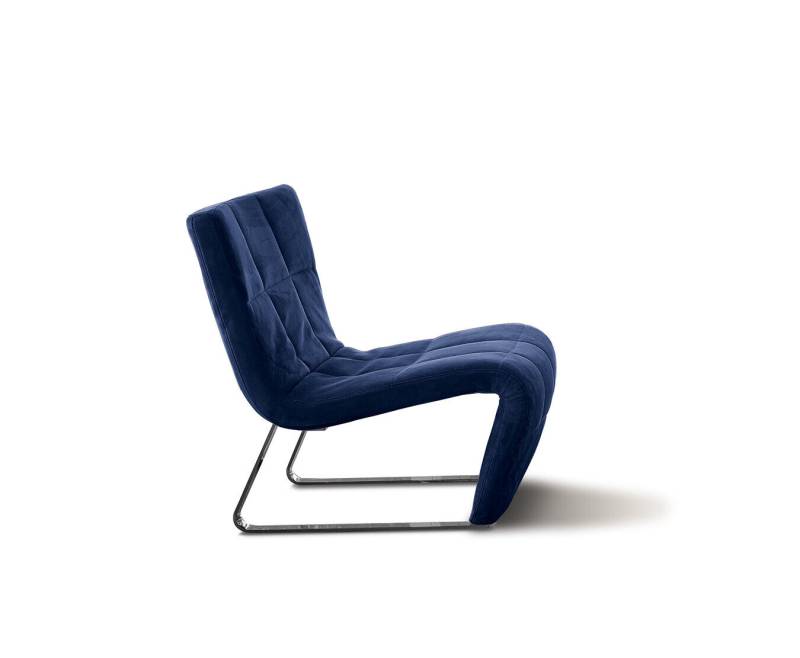 Sessel ohne Armlehne Luxus Polster Design Möbel Italienischer Stil Textil Blau von JV Möbel