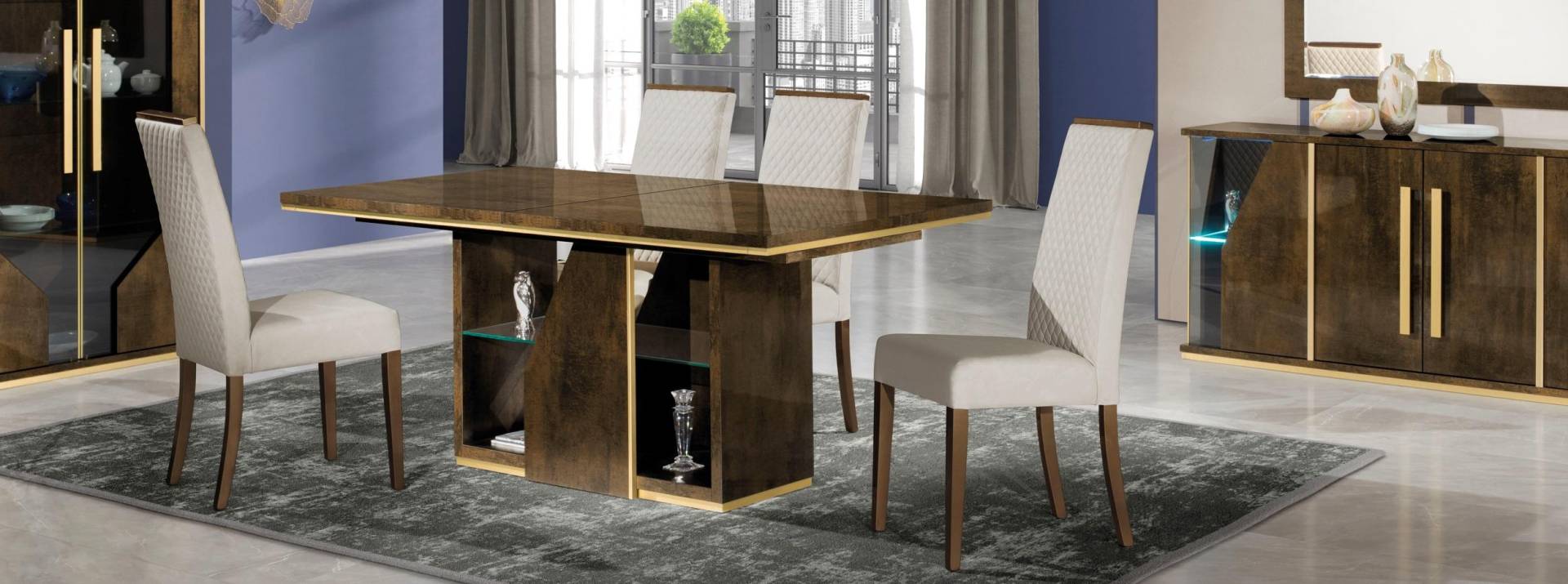 Set 4x Lehnstuhl Esszimmerstuhl Polster Garnitur Holz Stühle Design Gruppe Möbel Set 4x Lehnstuhl Esszimmerstuhl Polster Garnitur Holz Stühle Design Gruppe Möbel von JV Möbel