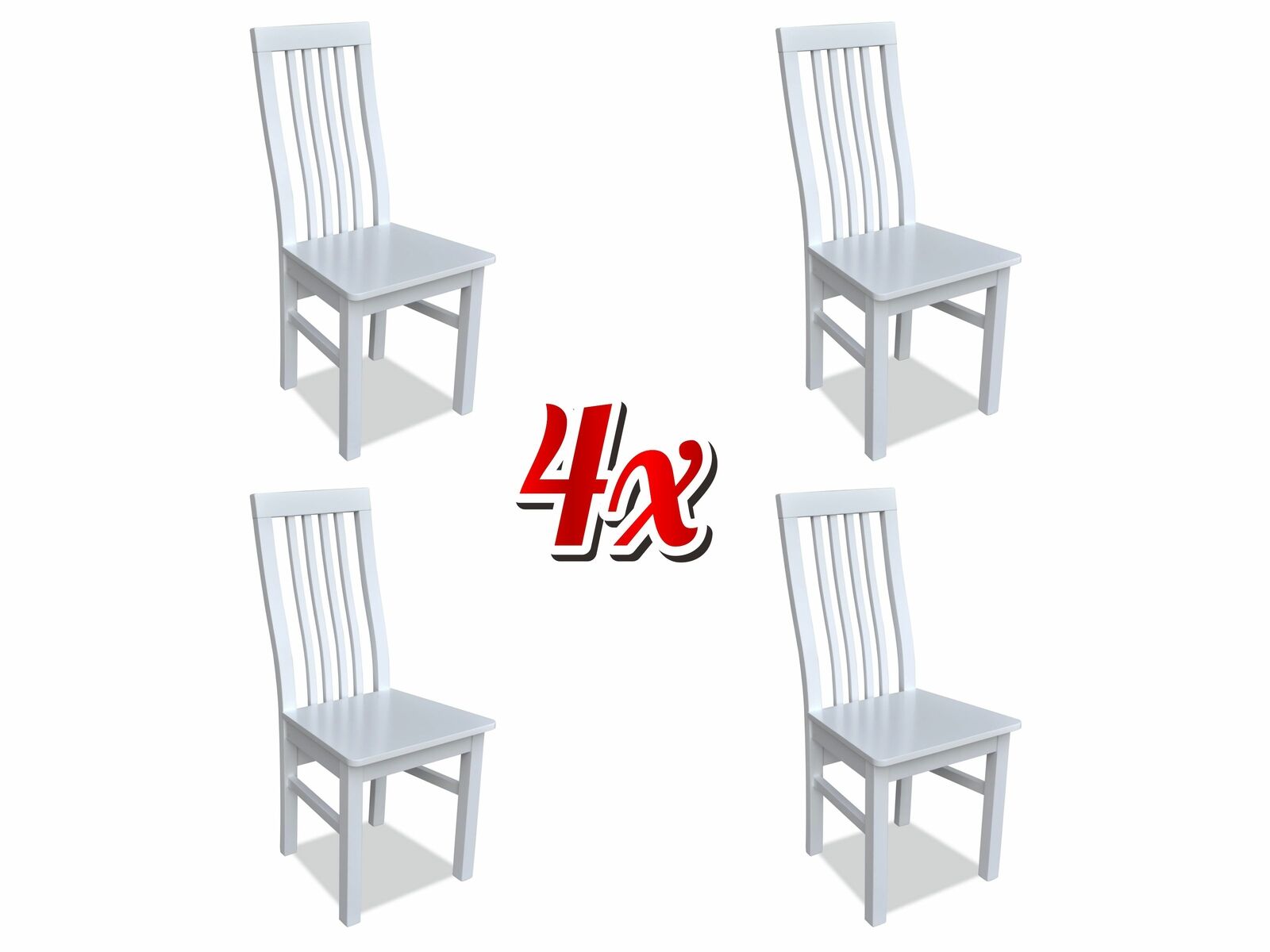 Set 4x Stuh Luxus Design Massiv Holz Stühle Sitz Veranda Küche Esszimmer neu von JV Möbel