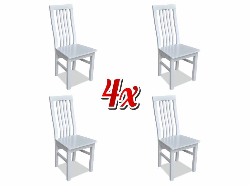 Set 4x Stuh Luxus Design Massiv Holz Stühle Sitz Veranda Küche Esszimmer neu von JV Möbel