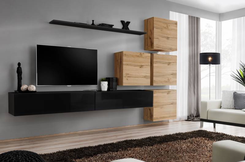 Set 7tlg. Wohnwand Wohnzimmer TV-Ständer Holz Luxus Garnitur Gruppe Wandschrank Set 7tlg. Wohnwand Wohnzimmer TV-Ständer Holz Luxus Garnitur Gruppe Wandschrank von JV Möbel