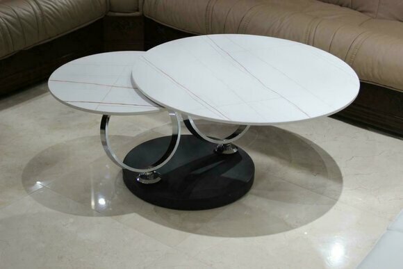 Set Doppel Couchtisch Kaffee Beistell Designer Rund Tische Runder Tisch Sofort von JV Möbel