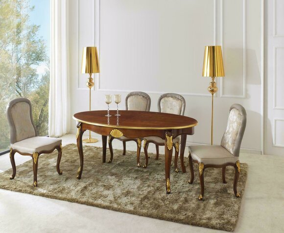 Set Garnitur 5tlg Esstisch 4 Stühle Luxus Esszimmer Möbel Gruppe Italien Möbel von JV Möbel