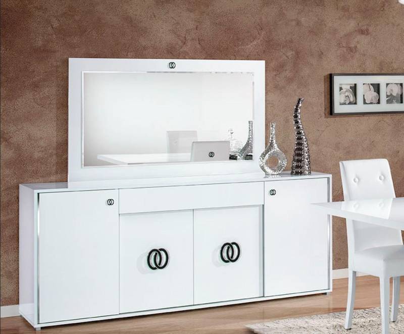 Set Kommode Spiegel Kommode Designer Schrank Holz Hochglanz XXL Luxus Schrank von JV Möbel