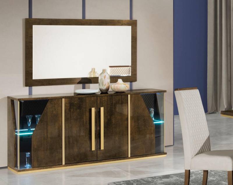 Set Kommode Spiegel Kommoden Designer Schrank Holz Hochglanz xxl Luxus Schrank von JV Möbel