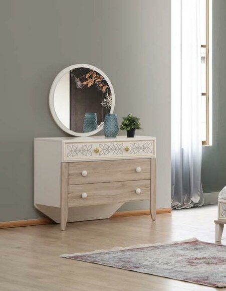 Set Kommode mit Spiegel Schminktisch Konsole Kommoden Holz Modern Schlafzimmer von JV Möbel