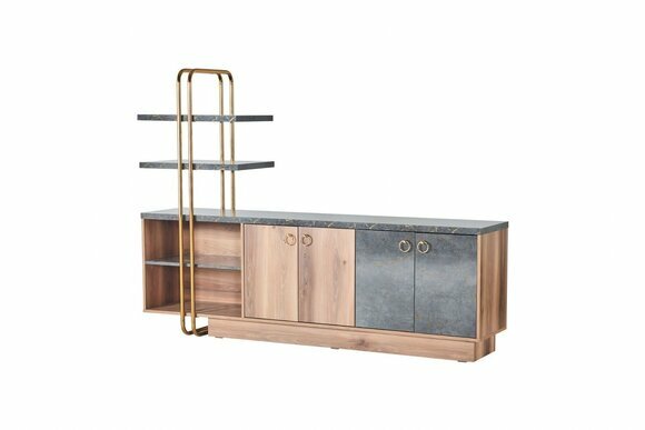 Sideboard Aktenschrank Modern Design Braun Grau Zweifarbig Arbetiszimmer von JV Moebel