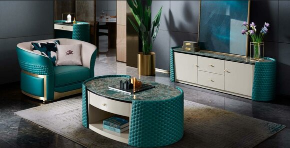 Sideboard Anrichte Schrank rtv lowboard Turkis Unterschrank Möbel Wohnzimmer Neu von JV Möbel