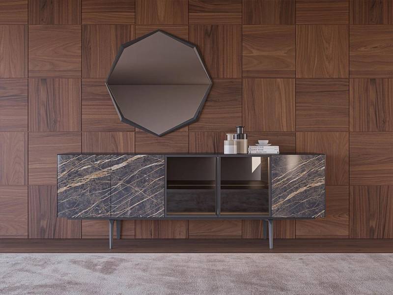 Sideboard mit Spiegel Luxus Einrichtung Esszimmer Komplett Set Modern Möbel von JV Möbel
