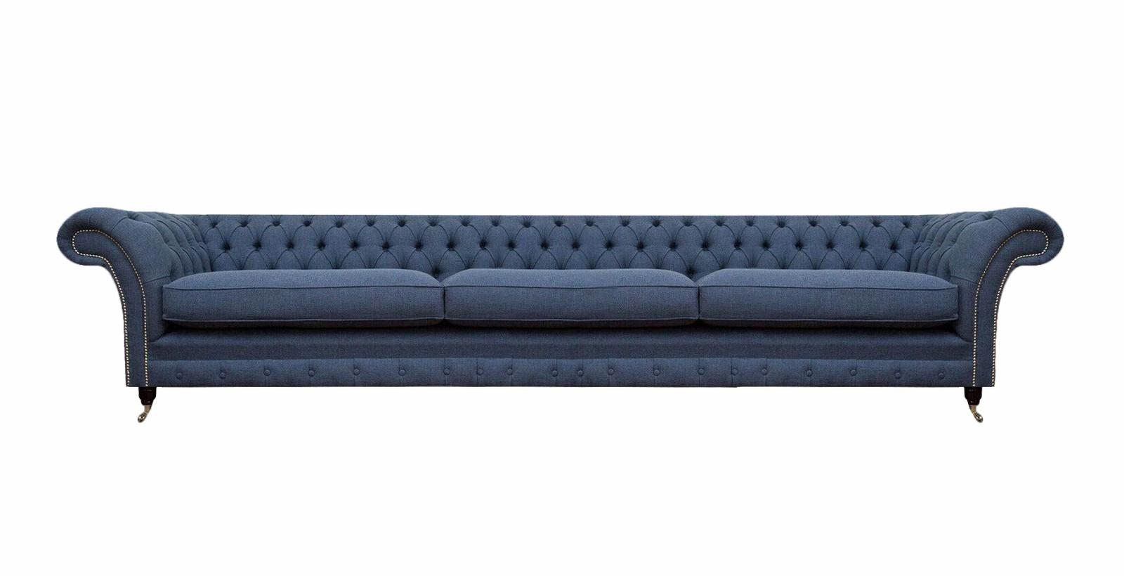 Sitz Möbel Sofa Couch Dreisitze Textil Blau Design Polstermöbel Chesterfield Sitz Möbel Sofa Couch Dreisitze Textil Blau Design Polstermöbel Chesterfield von JV Möbel