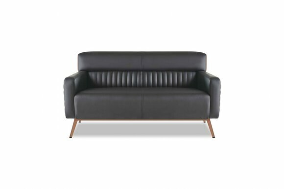 Sofa 2-Sitzer Arbeitszimmer Wohnzimmer Schwarz Einfarbig Modern Design von JV Moebel