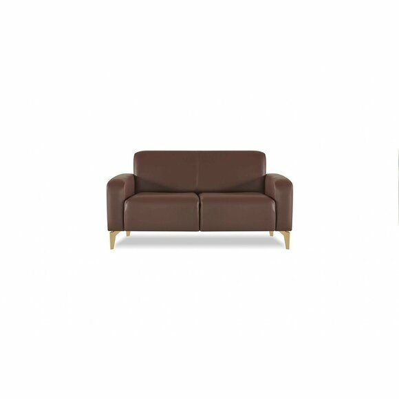 Sofa 2-Sitzer Braun Einfarbig Modern Design Arbeitszimmer Wohnzimmer von JV Moebel