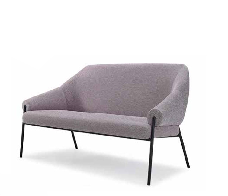 Sofa 2 Sitzer Leder Zweisitzer Sitz Polster Design Wohnzimmer Modern Grau von JV Möbel