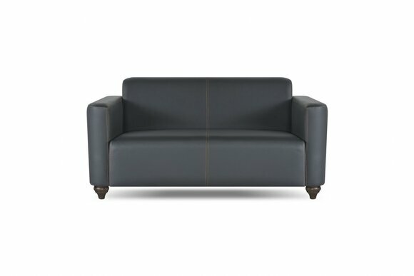 Sofa 2-Sitzer Schwarz Einfarbig Modern Design Arbeitszimmer Wohnzimmer von JV Moebel