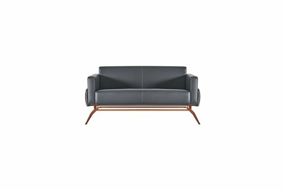 Sofa 2-Sitzer Schwarz Modern Design Einfarbig Arbeitszimmer Wohnzimmer von JV Moebel