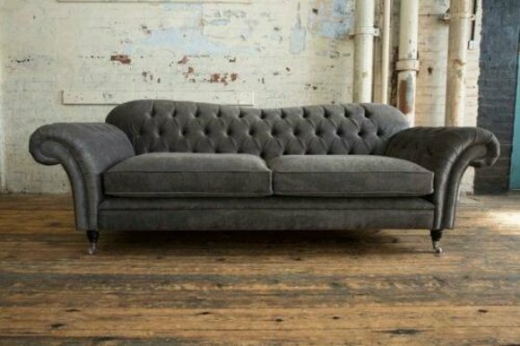 Sofa 3 Sitzer Couch design Chesterfield Sitz Garnitur Leder Textil Polster von JV Möbel