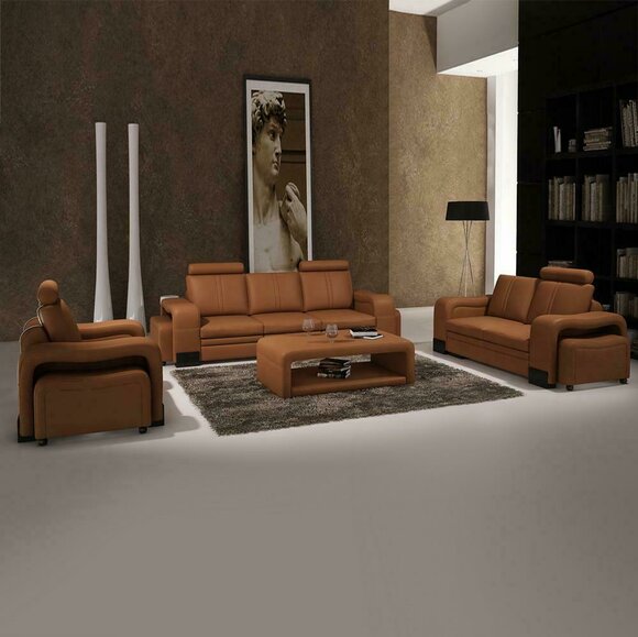 Sofa 3-Sitzer Ledersofa Couch Fernsehsessel Polstersofa Loungesofa von JV Möbel