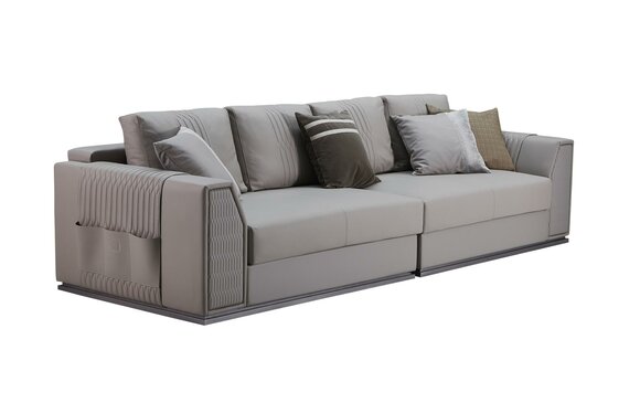 Sofa 3Sitzer Leder Modern Taupe Design Sofa Neu Kreative Möbel Couchen Luxus von JV Möbel