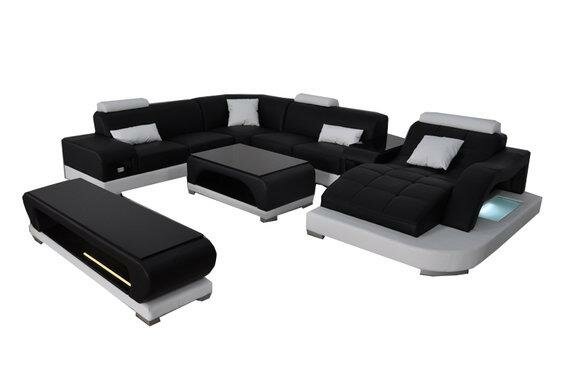 Sofa Couch Polster Sitz Ecke Moderne Couchen U Form Wohnlandschaft von JV Möbel