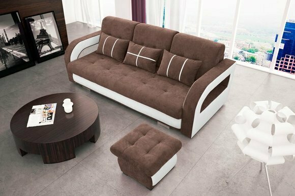Sofa Couch Polster Sofas Couchen Schlafsofa Bettfunktion 3 Sitzer + Hocker Neu Sofa Couch Polster Sofas Couchen Schlafsofa Bettfunktion 3 Sitzer + Hocker Neu von JV Möbel