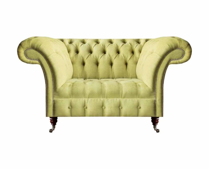 Sofa Couch Zweisitzer Gelb Luxus Sitzmöbel Chesterfield Wohnzimmer Polstersofas von JV Möbel