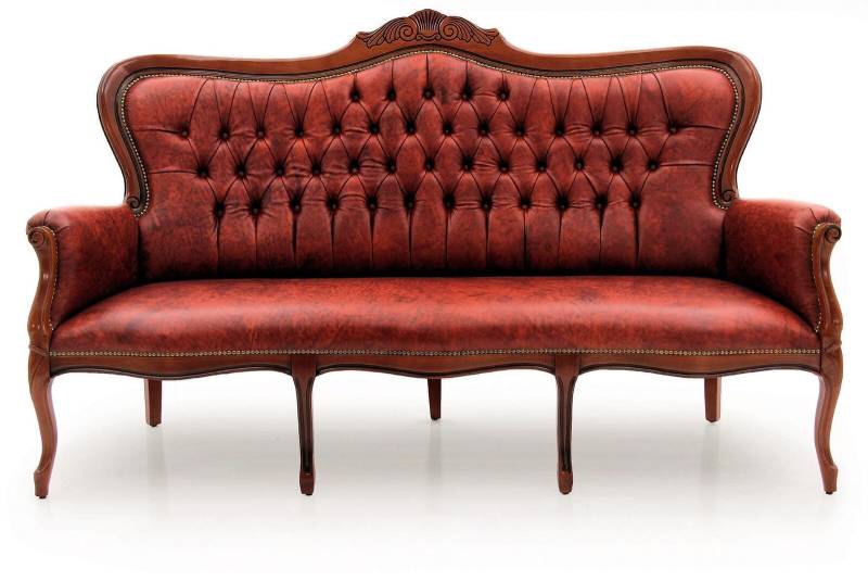 Sofa Dreisitzer Couch Polster Design Sitz Sofas Zimmer Möbel Leder 3er Klassisch von JV Möbel