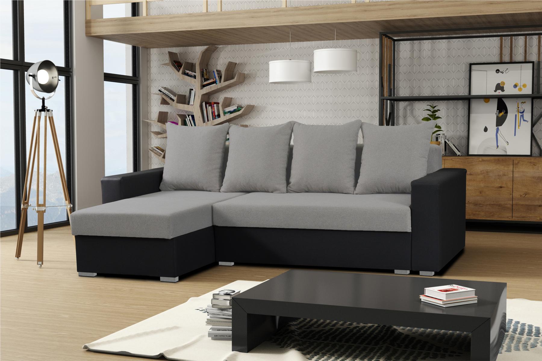 Sofa L-Form Sofas Grau Couch Ecke Textil Wohnzimmer Couchen Schlafsofa Kasten Sofa L-Form Sofas Grau Couch Ecke Textil Wohnzimmer Couchen Schlafsofa Kasten von JV Möbel
