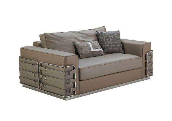 Sofa Leder Braun Luxus Kreative Möbel 2Sitzer Wohnzimmer Modern Design Couchen von JV Möbel