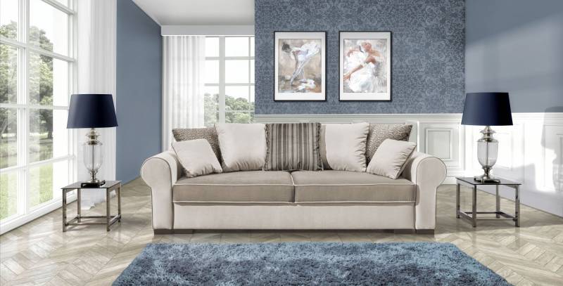 Sofa Schlafsofa Designer 3 Sitzer Sofa mit Bettfunktion + Bettkasten Couch NEU von JV Möbel