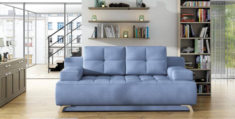 Sofa Schlafsofa Designer 3 Sitzer Sofa mit Bettfunktion + Bettkasten Couch NEU von JV Möbel