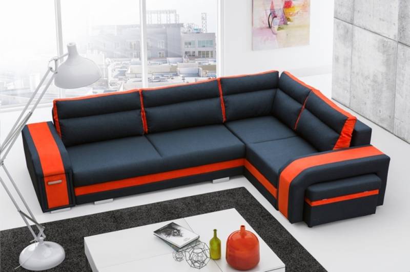 Sofa Schlafsofa Designer Sofa mit Bettfunktion + Bettkasten Ecksofa Couch (Neu) von JV Möbel