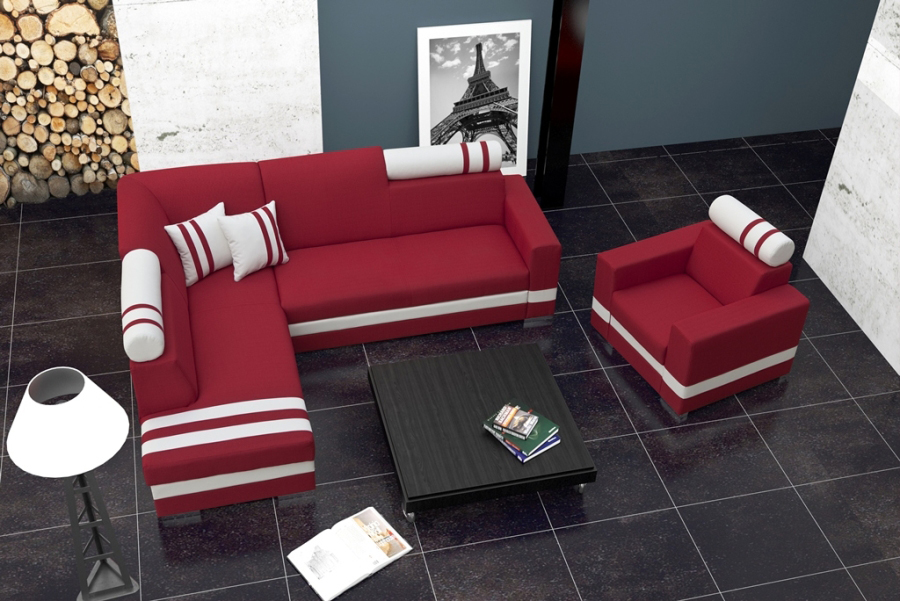 Sofa Schlafsofa Designer Sofa mit Bettfunktion + Bettkasten Ecksofa Couch NEU von JV Möbel